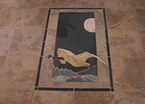 Insertion de plancher en céramique